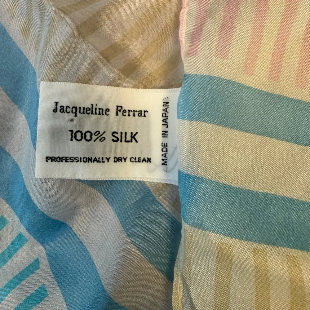 Striped Pastel and Cream Scarf 100% silk